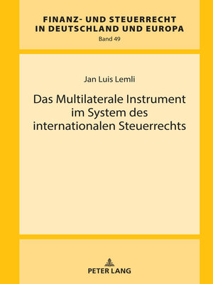 cover image of Das Multilaterale Instrument im System des internationalen Steuerrechts